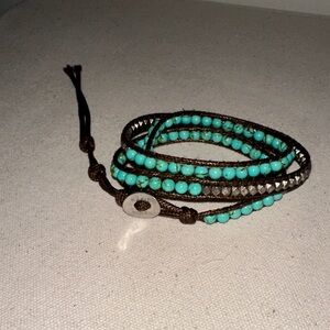 Katie Soleil Turquoise and Silver Beaded Bracelet